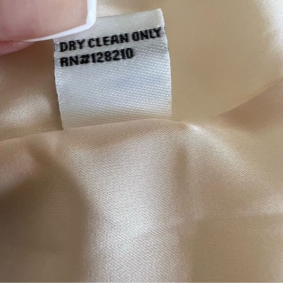 Elizabeth McKay New York Wool Fit & Flare Midi Dress Cream Textured Belted Size - Picture 11 of 11